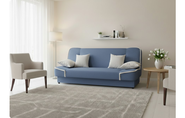 Wersalka Maxim II 76 na sprężynach z funkcją spania i pojemnikiem